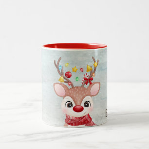 Tasse 2 Couleurs Rennes de Noël adorables