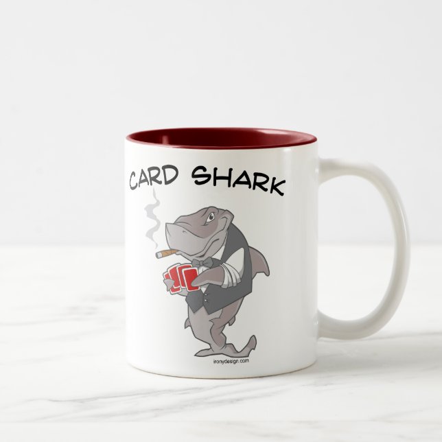Tasse 2 Couleurs Requin de carte (Droit)