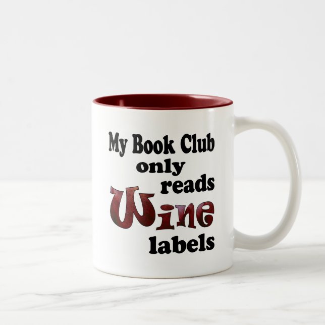 Tasse 2 Couleurs Réserver Club Vin Étiquettes (Droit)