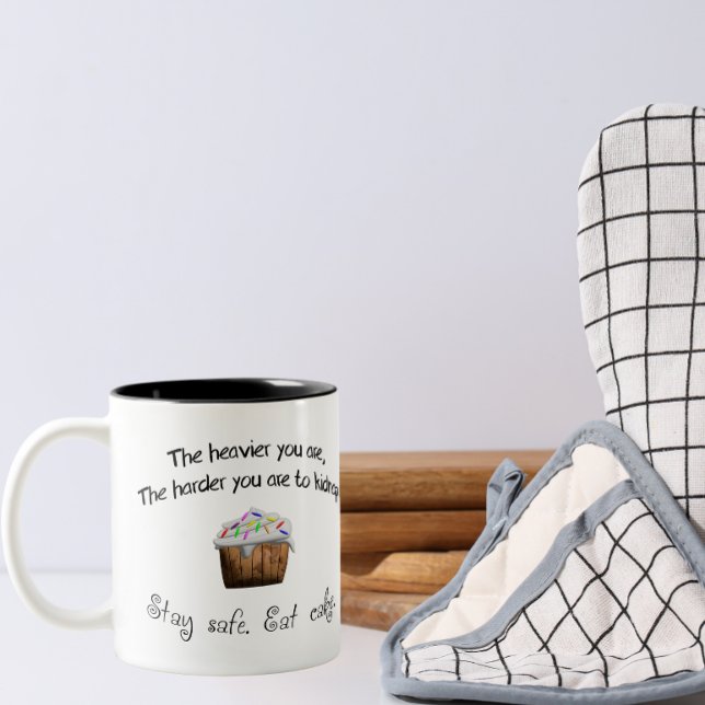 Tasse 2 Couleurs Restez en sécurité, mangez du gâteau (Créateur téléchargé)