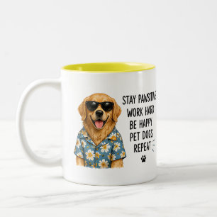 Tasse 2 Couleurs 🐾 Restez Pawsitive Citation Drôle d'amoureux de C