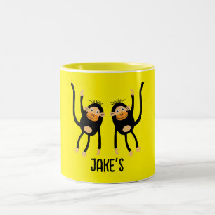 Tasse 2 Couleurs Retour À L'École Petit Singe