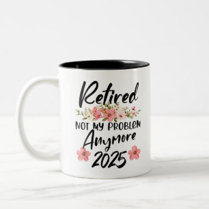 Tasse 2 Couleurs Retraite 2025 Hommes Femmes Humour