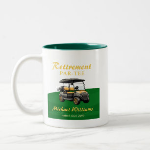 Tasse 2 Couleurs Retraite Elégant Golf Thème Panier Vert Or