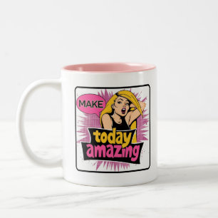Tasse 2 Couleurs Retro Chic : Citation Vintage Pop Art Insperationa