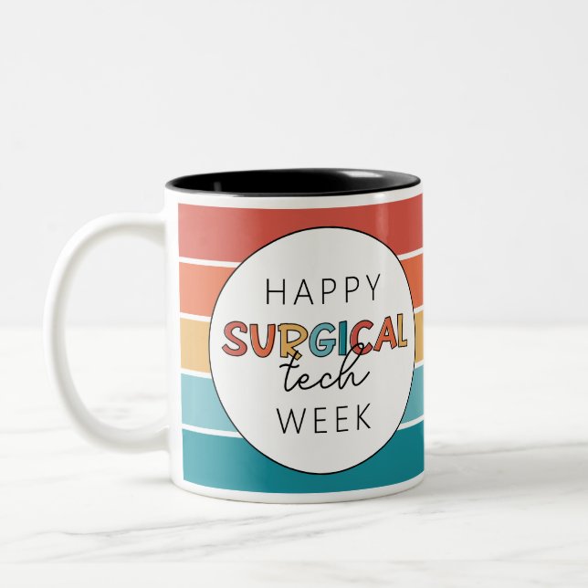 Tasse 2 Couleurs Retro Happy Surgy Tech Week (Gauche)