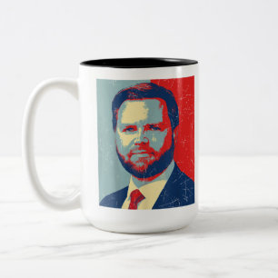 Tasse 2 Couleurs Rétro J.D. Vance Président 2028 Vance 2028