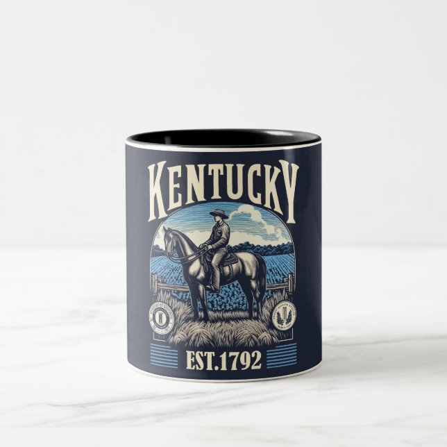 Tasse 2 Couleurs Retro Kentucky (Centre)