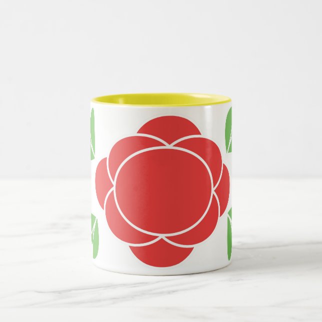 Tasse 2 Couleurs rétro moderne en rouge, vert (Centre)