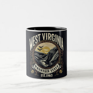 Tasse 2 Couleurs Retro West Virginia