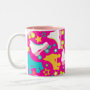 Tasse 2 Couleurs Rétros roses indien de patins