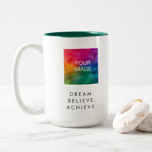 Tasse 2 Couleurs Rêve de devis de texte personnalisé Croyez réussir