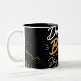 Tasse 2 Couleurs Rêvez Grand Restez Humble Motivation Noir & Or Co