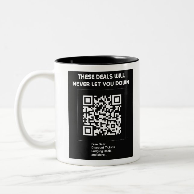 Tasse 2 Couleurs Rickroll QR code (Gauche)