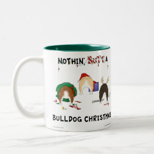 Tasse 2 Couleurs Rien n'aboutent Noël de bouledogue