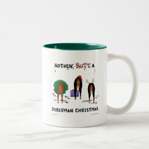 Tasse 2 Couleurs Rien n'aboutent Noël de dobermann