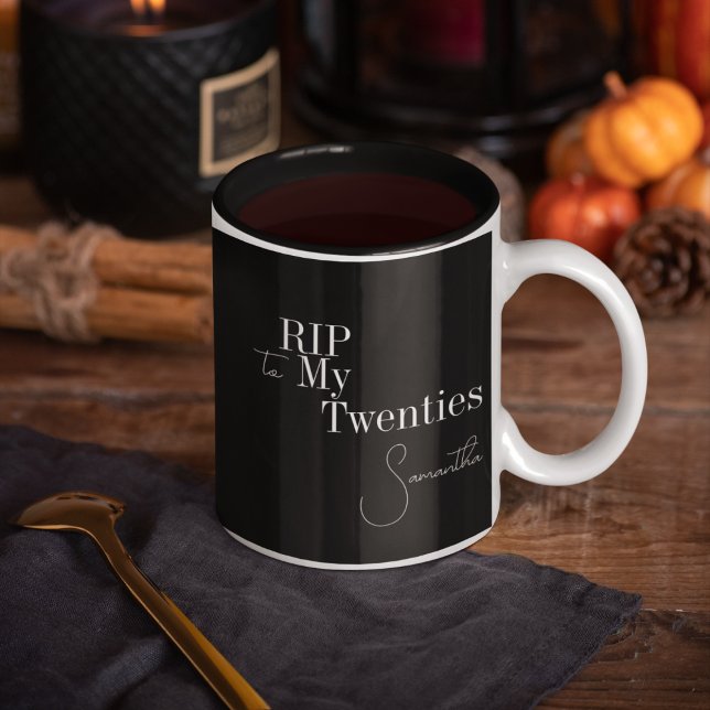 Tasse 2 Couleurs RIP 20s 30e anniversaire Noir et blanc (Créateur téléchargé)