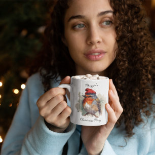 Tasse 2 Couleurs Robin Winter Delight, personnalisé