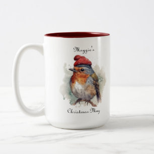 Tasse 2 Couleurs Robin Winter Delight, personnalisé