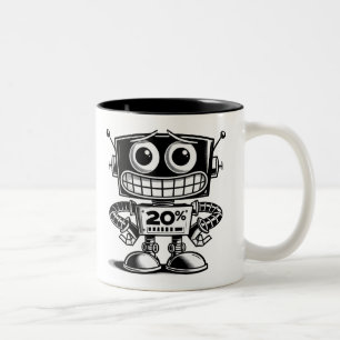 Tasse 2 Couleurs Robot à faible puissance - Pas aujourd'hui...