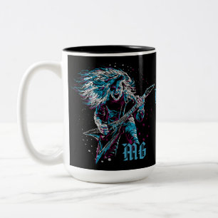 Tasse 2 Couleurs Roche décorée d'un monogramme sur le métal lourd
