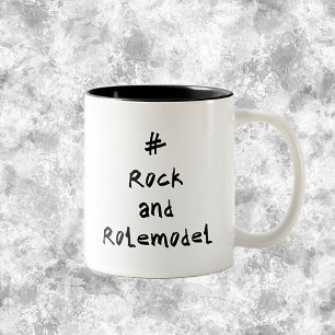 Tasse 2 Couleurs #RockandRolemodel - Noir.