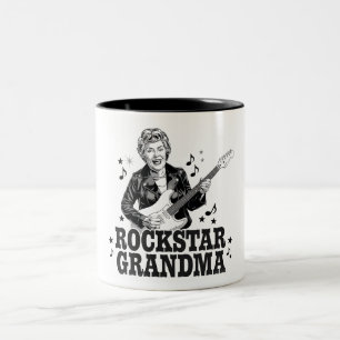 Tasse 2 Couleurs Rockstar Grandma - Design musical amusant et rétro