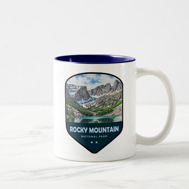 Tasse 2 Couleurs Rocky Mountain National Park Shield (Droit)