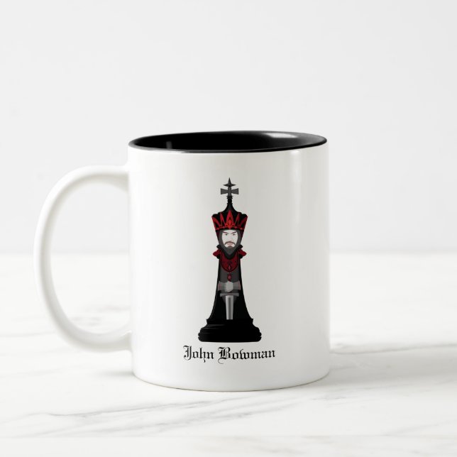 Tasse 2 Couleurs Roi noir / Nom personnalisé (Gauche)