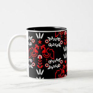 Tasse 2 Couleurs Rooster Cockerel Scandinavian Folk Art