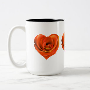 Tasse 2 Couleurs Rose Coeur brillant Orange