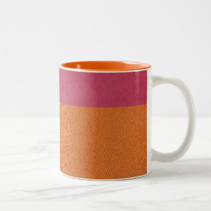 Tasse 2 Couleurs Rose et simili cuir orange