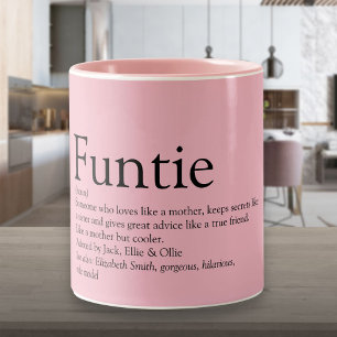 Tasse 2 Couleurs Rose Funny Funtie Tante Définition Deux Tons