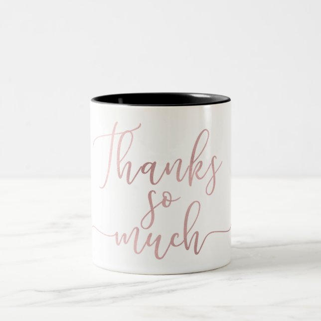 Tasse 2 Couleurs Rose Gold Foil Script Merci Merci tant (Centre)