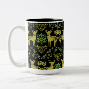 Tasse 2 Couleurs Rosemaling Norwegian Folk Art