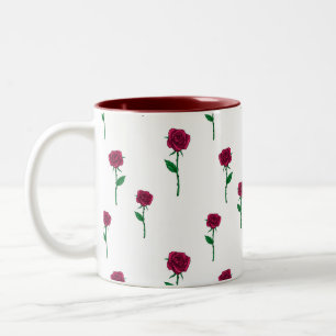 Tasse 2 Couleurs Roses avec tige romantique design Saint Valentin