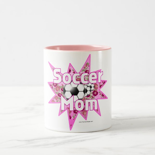Tasse 2 Couleurs Roses de Soccer Mom (Centre)