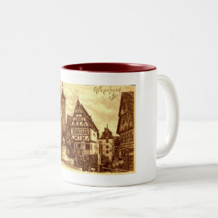 Tasse 2 Couleurs Rothenburg Allemagne 1907 vintage