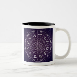 Tasse 2 Couleurs Roue d'astrologie Signes étoiles