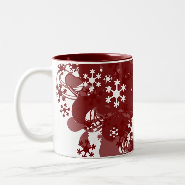 Tasse 2 Couleurs Rouge de tourbillonnement de neige (Gauche)