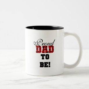 Tasse 2 Couleurs Rouge et Noir Fier Papa d'être tshirts et cadeaux
