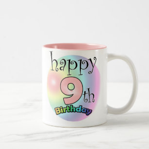 Tasse 2 Couleurs Roze Happy 9th Birthday