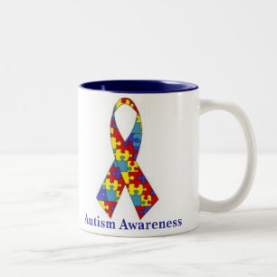 Tasse 2 Couleurs Ruban de sensibilisation sur l'autisme
