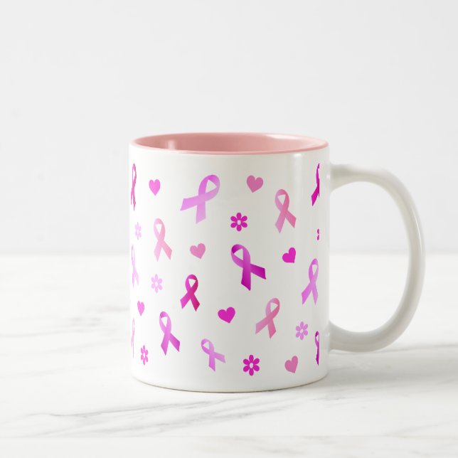 Tasse 2 Couleurs Ruban rose de cancer du sein (Droit)