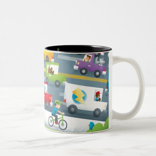 Tasse 2 Couleurs Rue de ville (Droit)