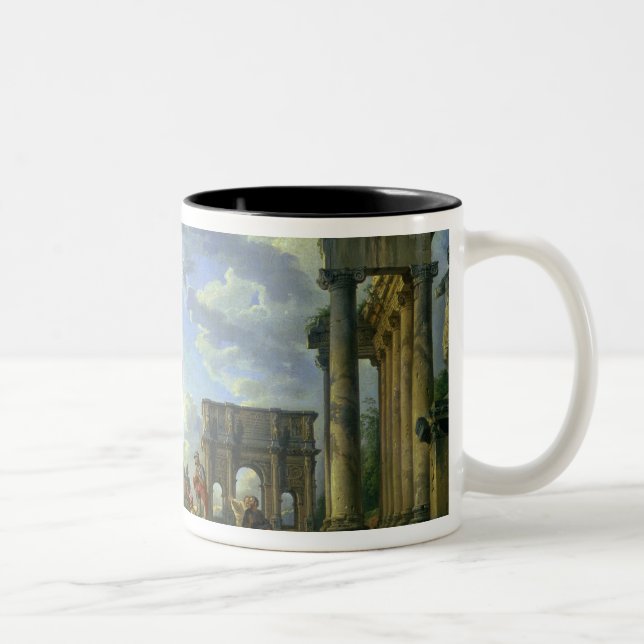 Tasse 2 Couleurs Ruines romaines avec un prophète, 1751 (Droit)