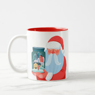 Tasse 2 Couleurs Russe Santa Claus Mason Jar Town