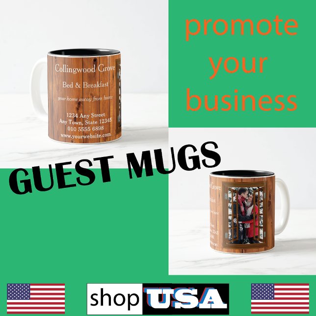 Tasse 2 Couleurs Rustic Chambres d'hôtes 🌿 Logo Custom Lodge (Créateur téléchargé)