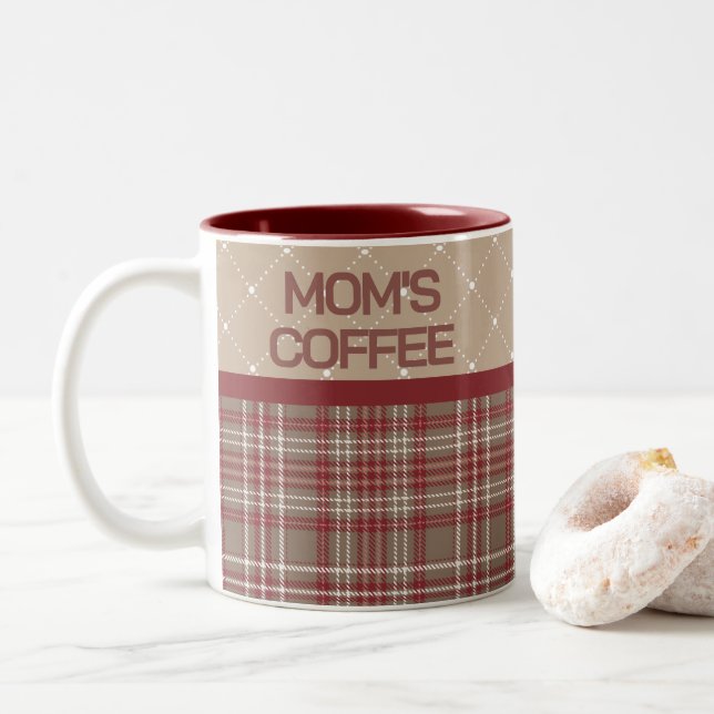 Tasse 2 Couleurs Rustic Country Farmhouse Plaid (Avec donut)