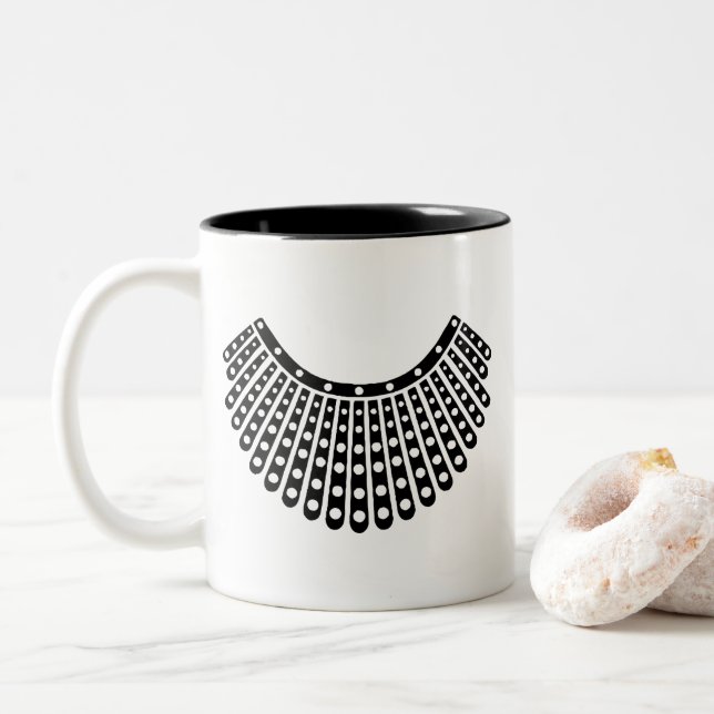 Tasse 2 Couleurs Ruth Bader Ginsburg Mug, col RBG (Avec donut)